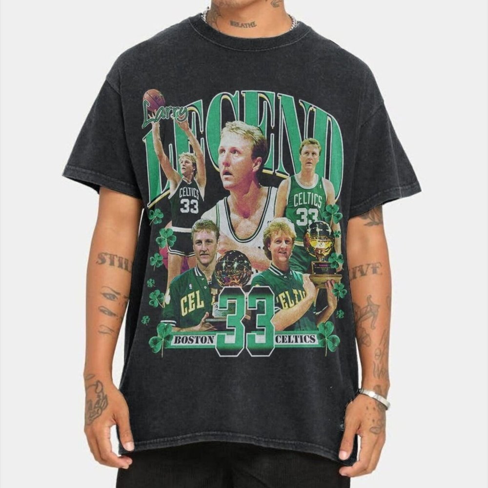 Boston Celtics Champions Tshirt Larry Bird 90S Gift Shirt